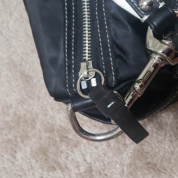 Vintage Coach nylon tote multiple pockets exterior 2 sides  front zip back open - Picture 14 of 15